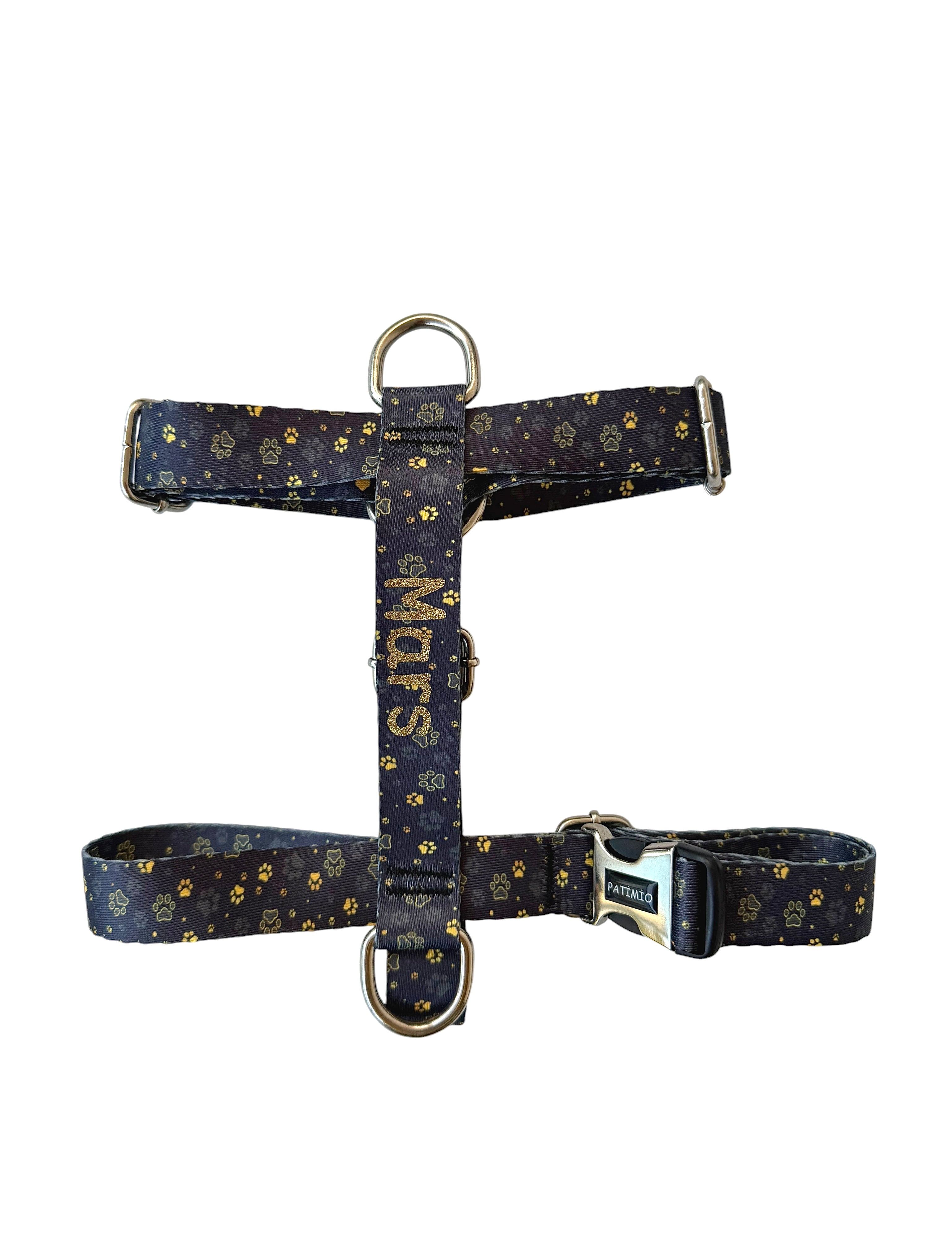 İsme Özel Gold Paws Model Köpek Göğüs Tasması