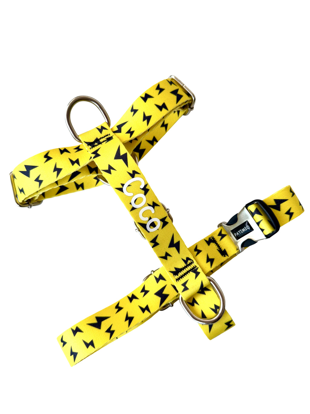 İsme Özel Yellow Boom Model Köpek Göğüs Tasması