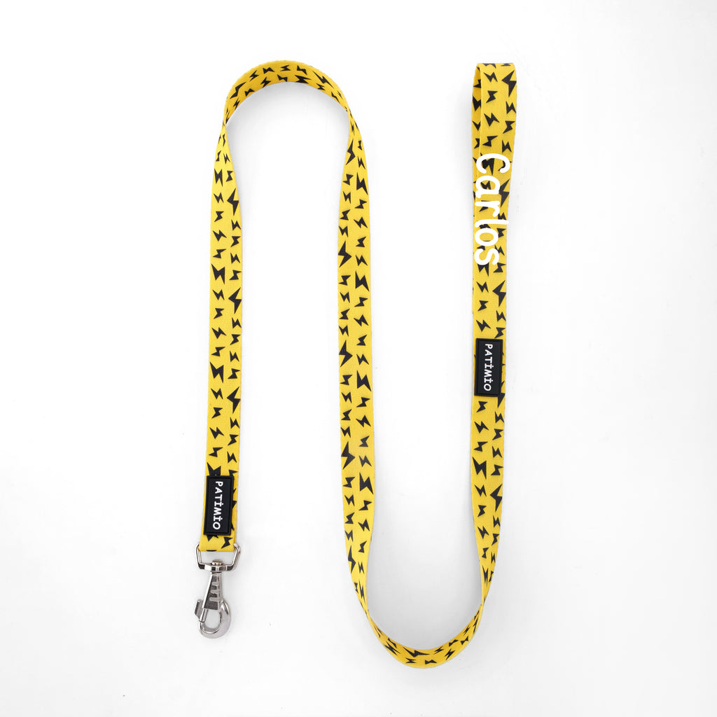İsme Özel Yellow Boom Model Köpek Gezdirme Tasması