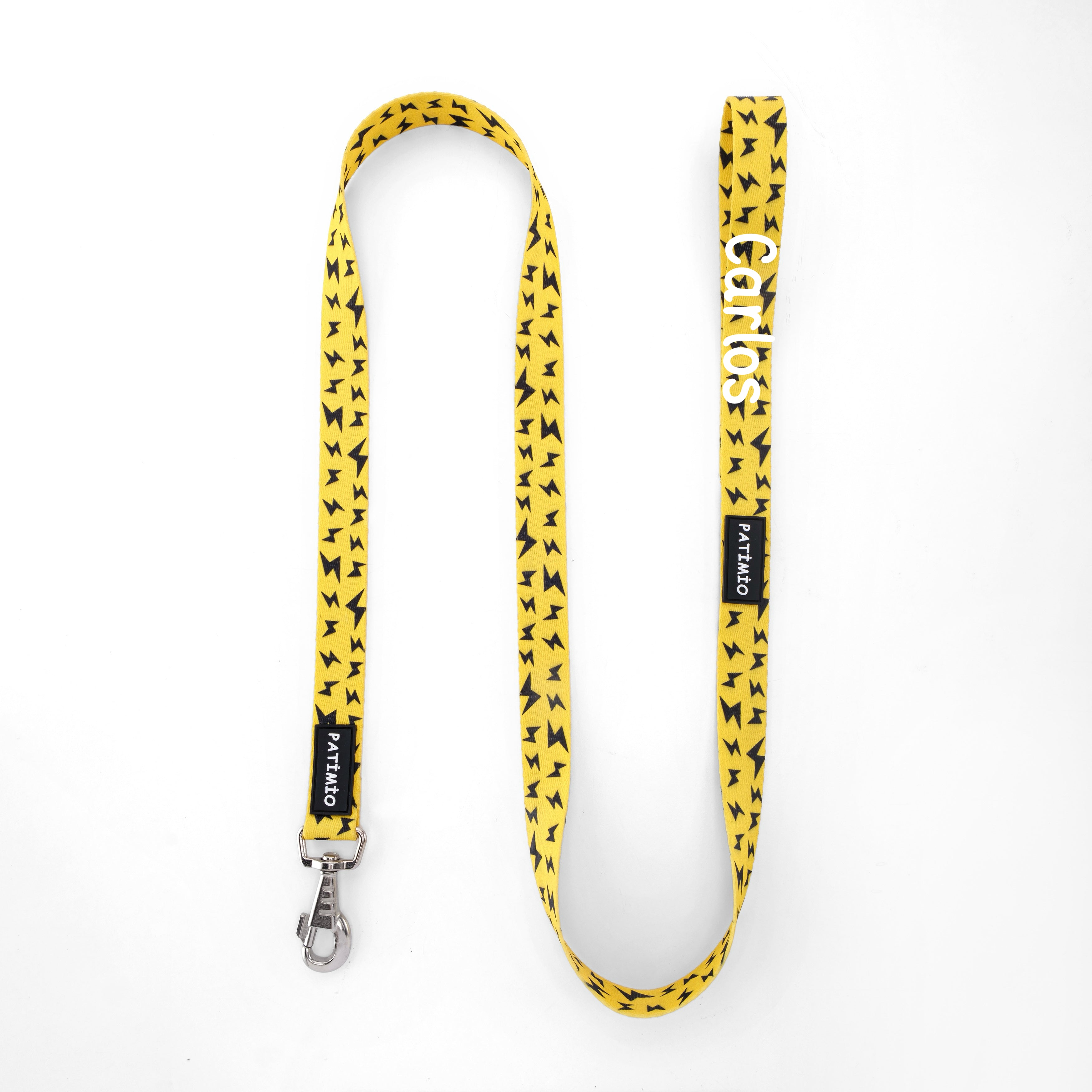İsme Özel Yellow Boom Model Köpek Gezdirme Tasması