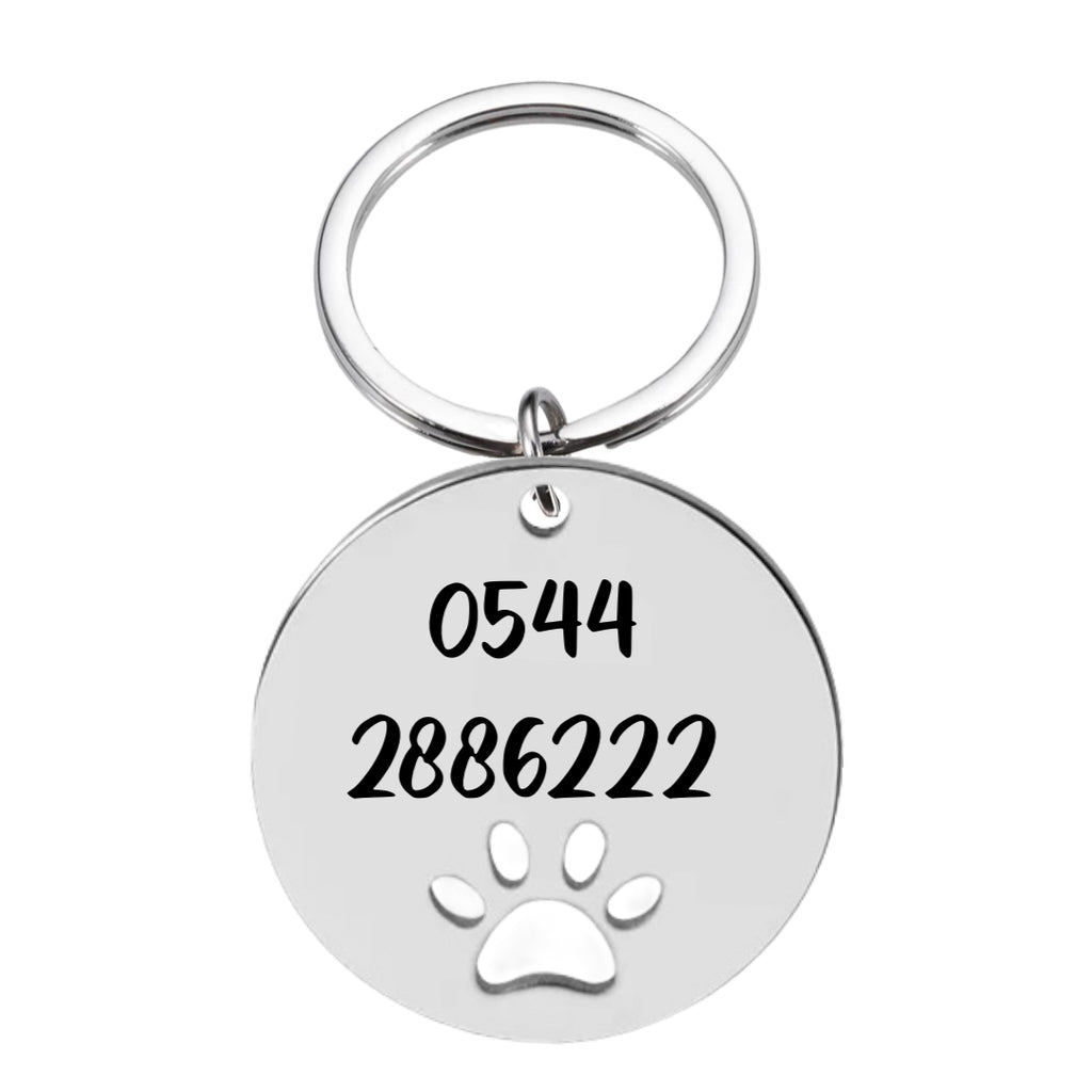 İsme Özel Çelik Kedi Köpek İsimlik Künyesi Patili Gümüş
