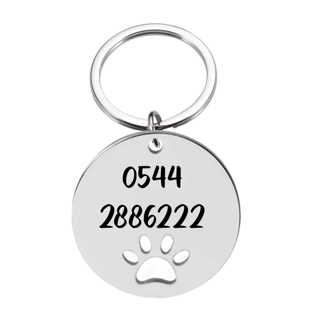 İsme Özel Çelik Kedi Köpek İsimlik Künyesi Patili Gümüş