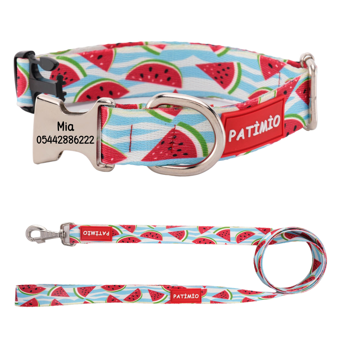 Watermelon İsimli Köpek Tasması ve Gezdirme Kayışı