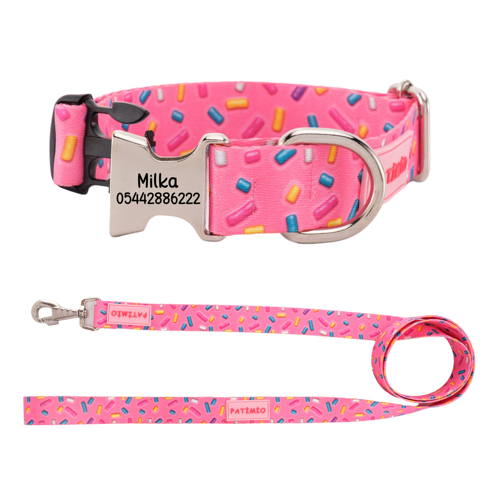 Pink Bones İsimli Köpek Tasması ve Gezdirme Kayışı