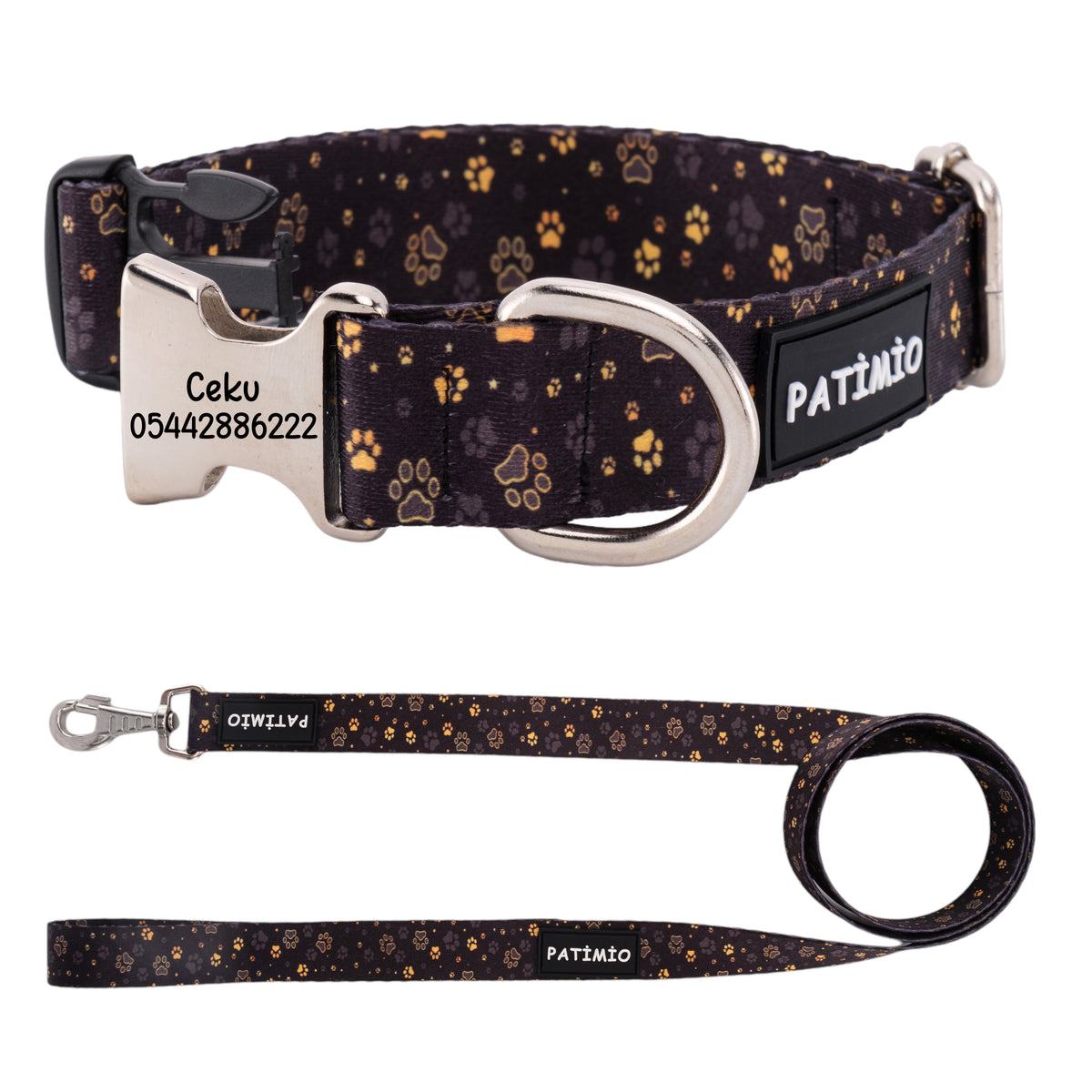 Gold Paws İsimli Köpek Tasması ve Gezdirme Kayışı