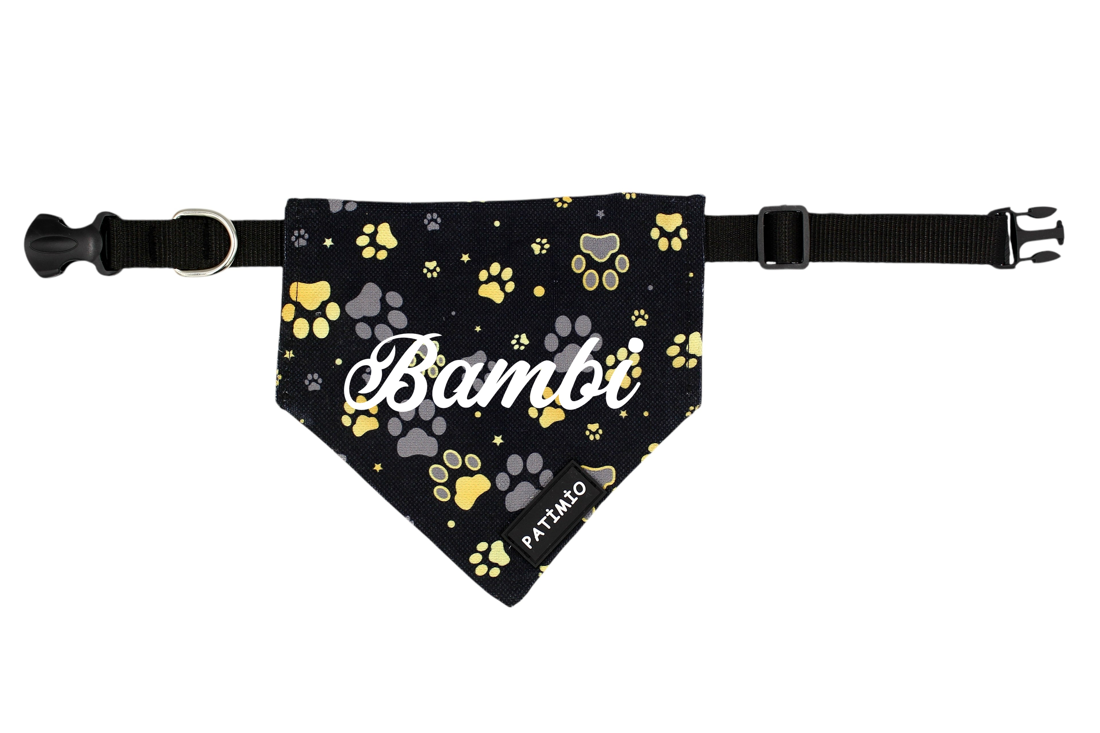 İsme Özel Gold Paws Kedi Ve Köpek Tasma Fular Bandana