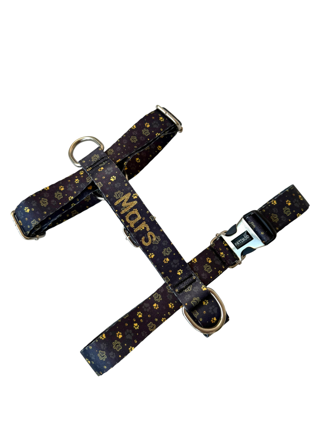 İsme Özel Gold Paws Model Köpek Göğüs Tasması