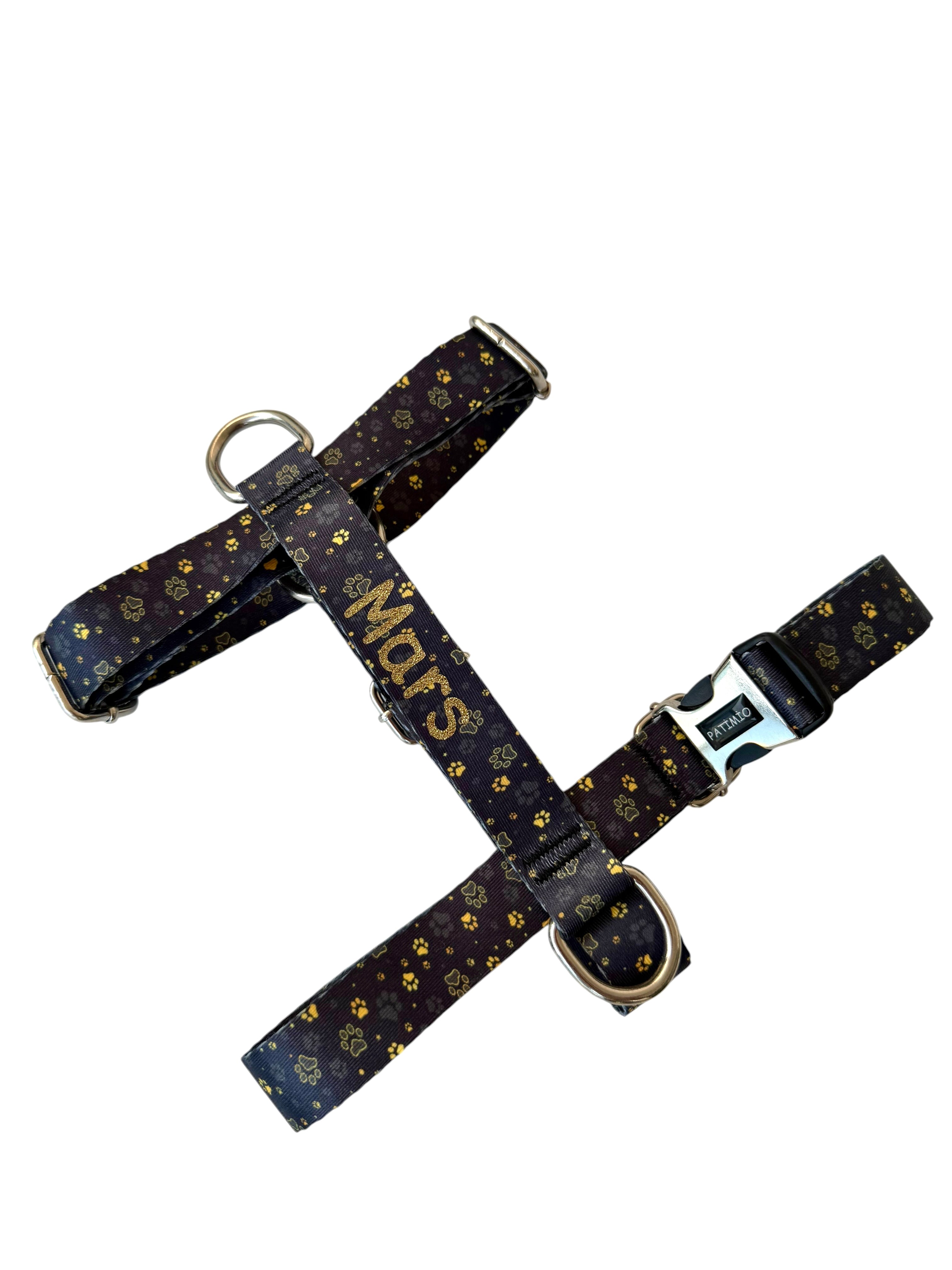 İsme Özel Gold Paws Model Köpek Göğüs Tasması