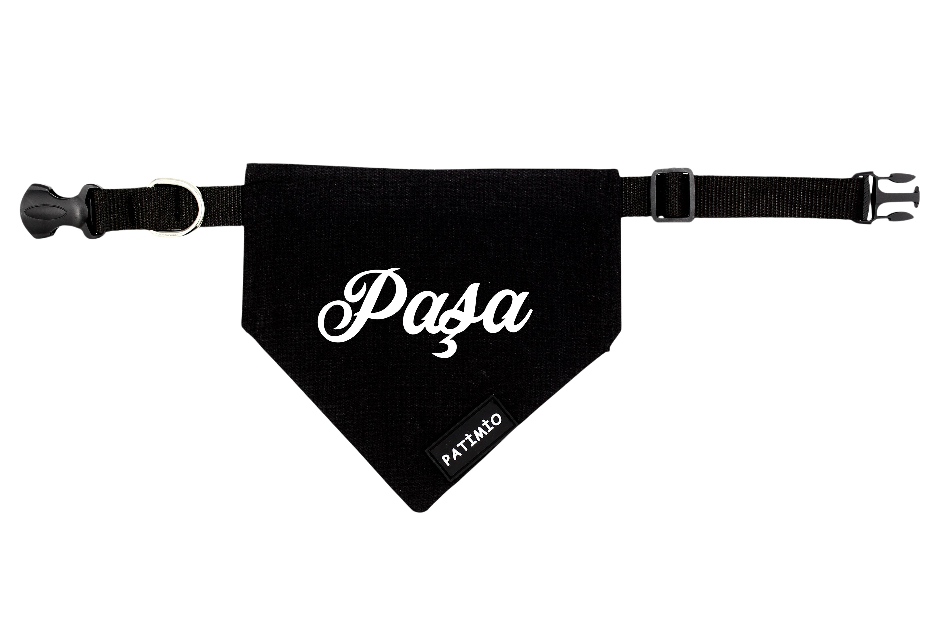 İsme Özel Siyah Kedi Ve Köpek Tasma Fular Bandana