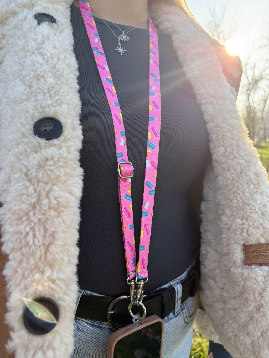 Pink Bones Model Telefon Askısı Telefon Boyun İpi / Tüm Telefonlarla Uyumlu