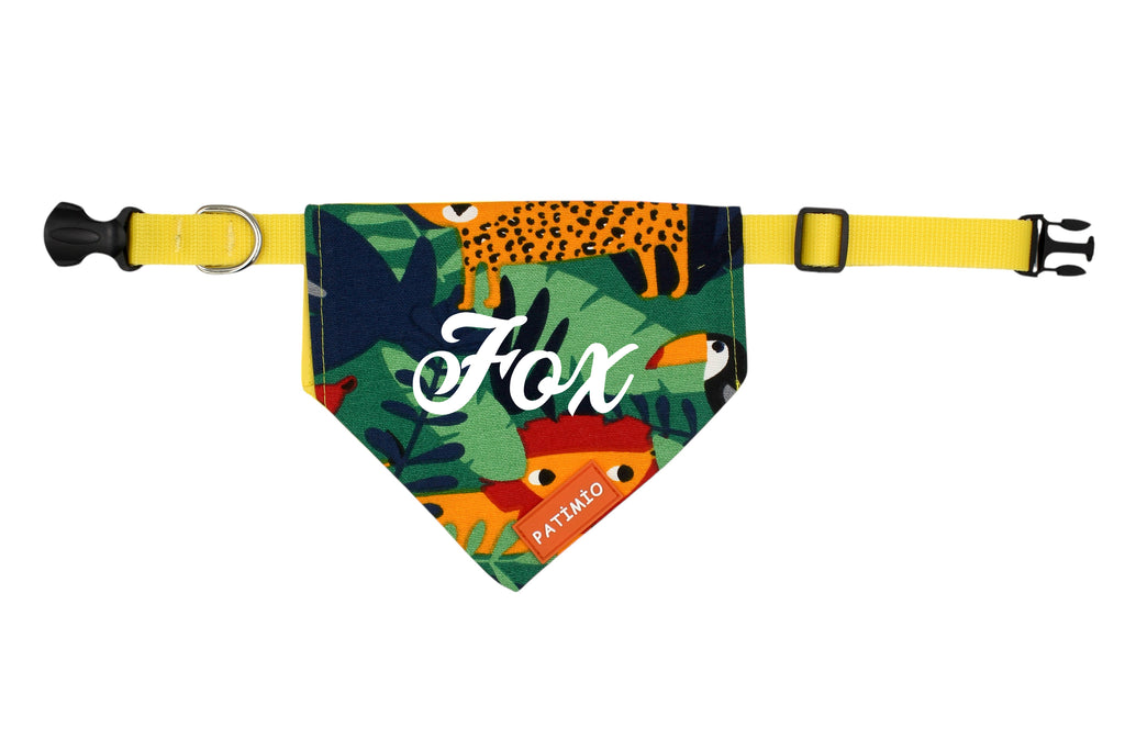 İsme Özel Safari Kedi Ve Köpek Tasma Fular Bandana