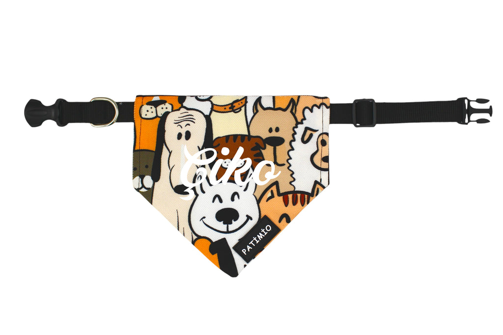 İsme Özel Happy Dogs Kedi Ve Köpek Tasma Fular Bandana