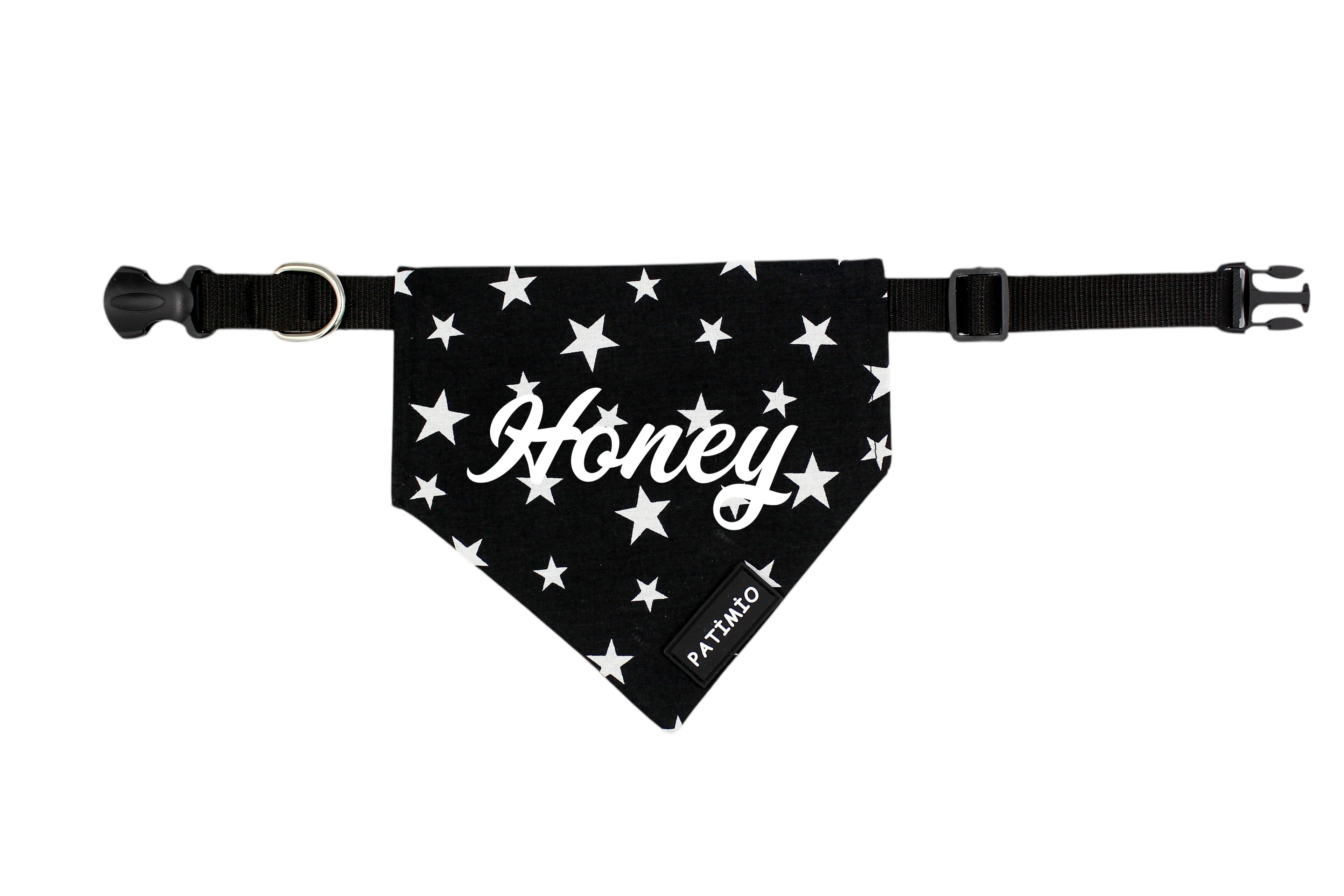 İsme Özel Black Stars Kedi Ve Köpek Tasma Fular Bandana