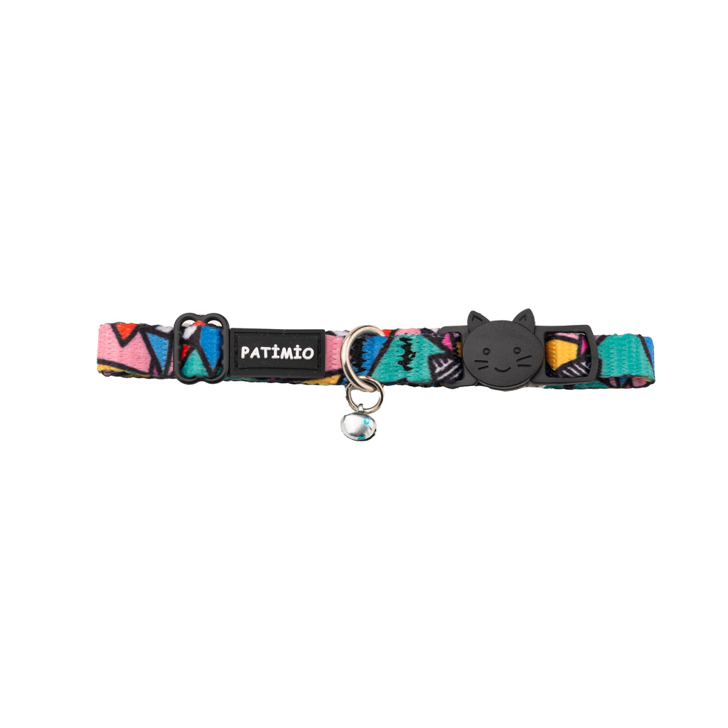 Colorful Ayarlanabilir, Güvenlik Kilitli Safety Click Çıngıraklı Künye Hediyeli Kedi Boyun Tasması