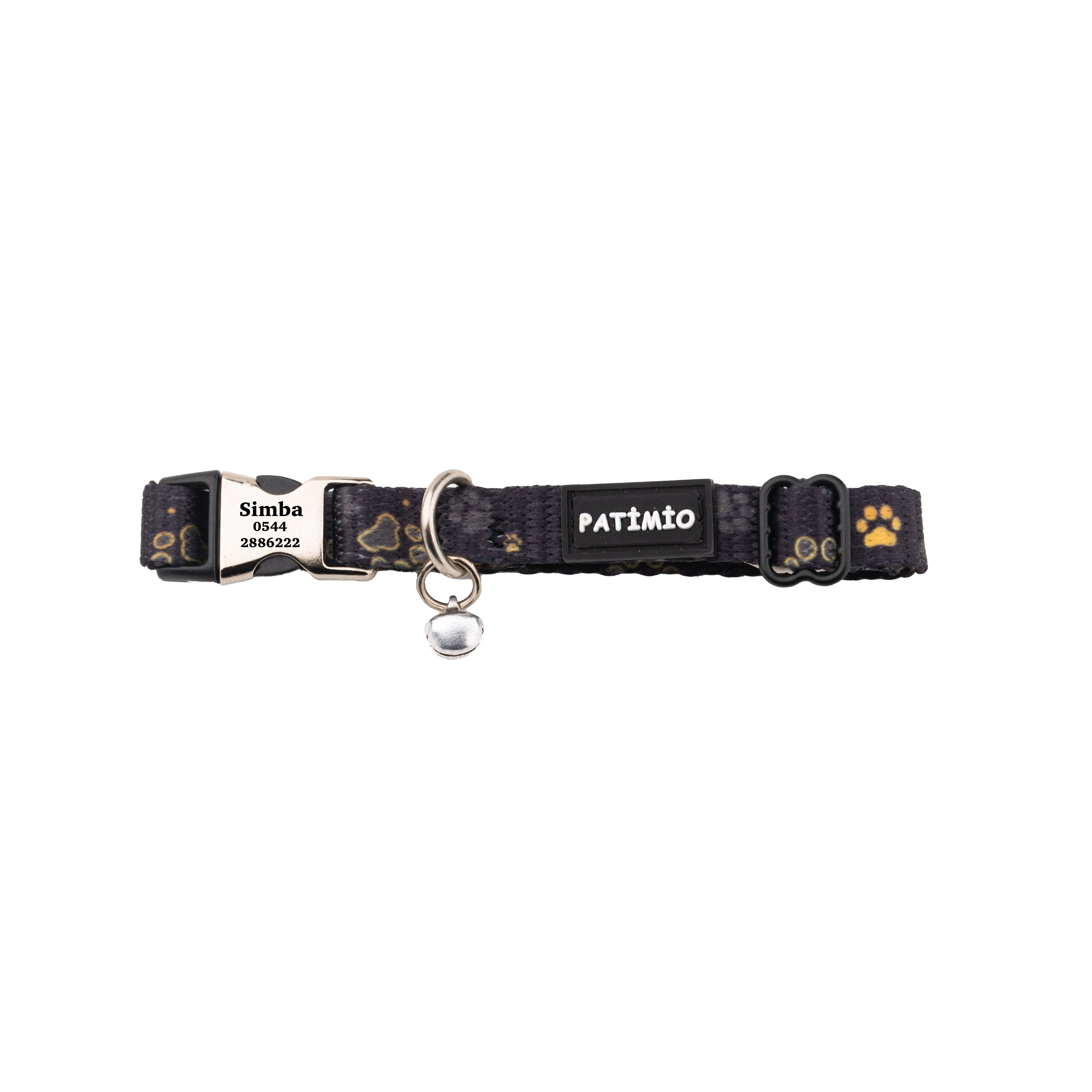 Gold Paws Ayarlanabilir, Metal Kilitli Çıngıraklı Kedi Boyun Tasması,İsimlik, Kedi Künyesi