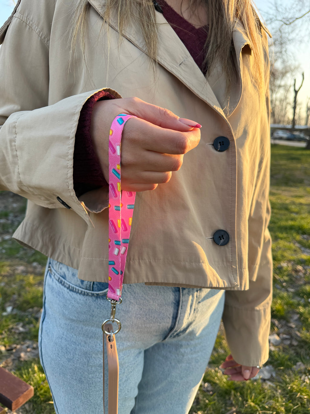 Pink Bones Model Telefon El Askısı / Tüm Telefonlarla Uyumlu