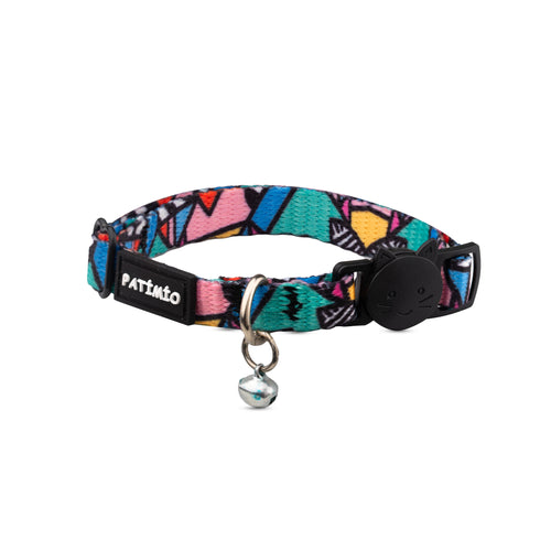 Colorful Ayarlanabilir, Güvenlik Kilitli Safety Click Çıngıraklı Künye Hediyeli Kedi Boyun Tasması