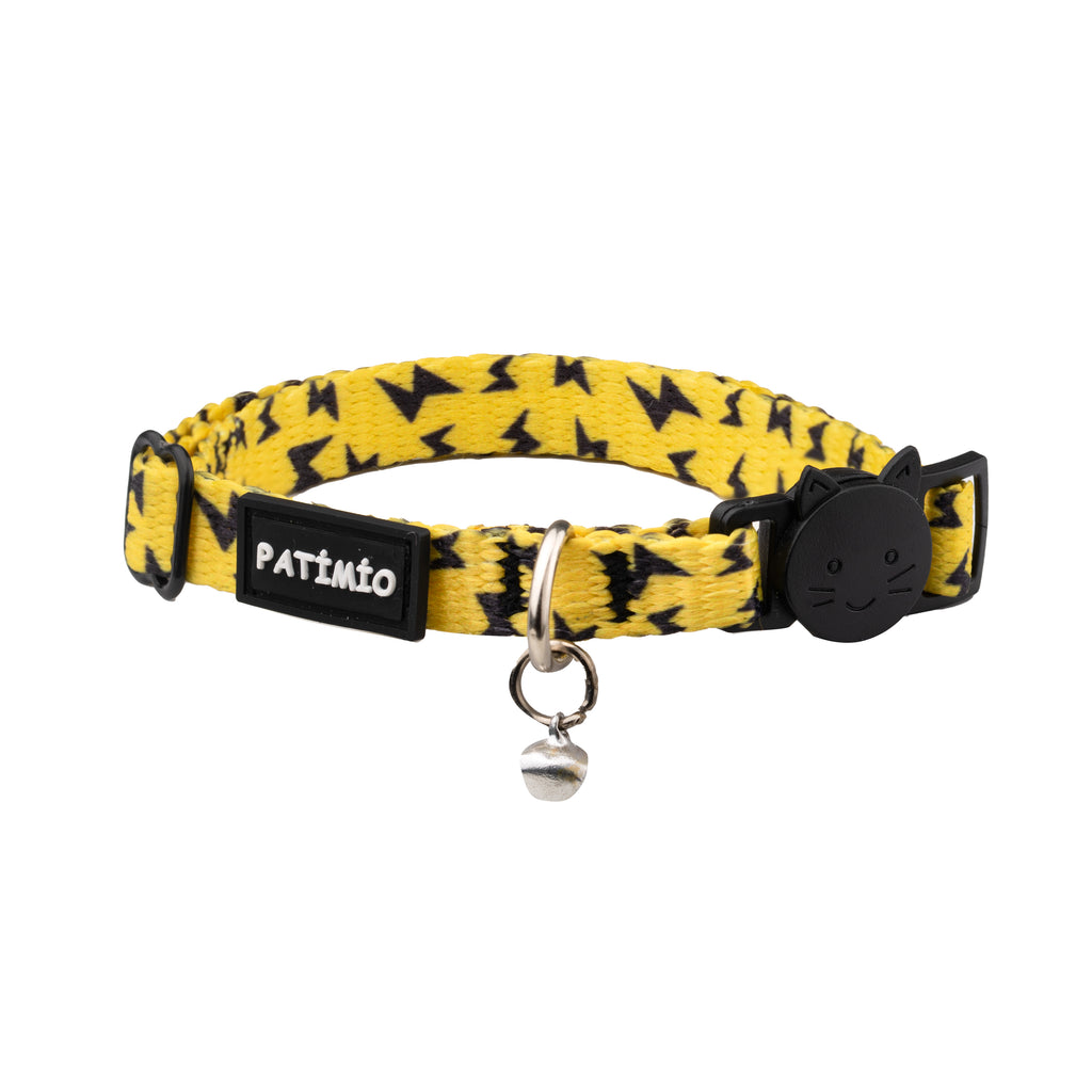 Yellow Boom Ayarlanabilir, Güvenlik Kilitli Safety Click Çıngıraklı Künye Hediyeli Kedi Boyun Tasması
