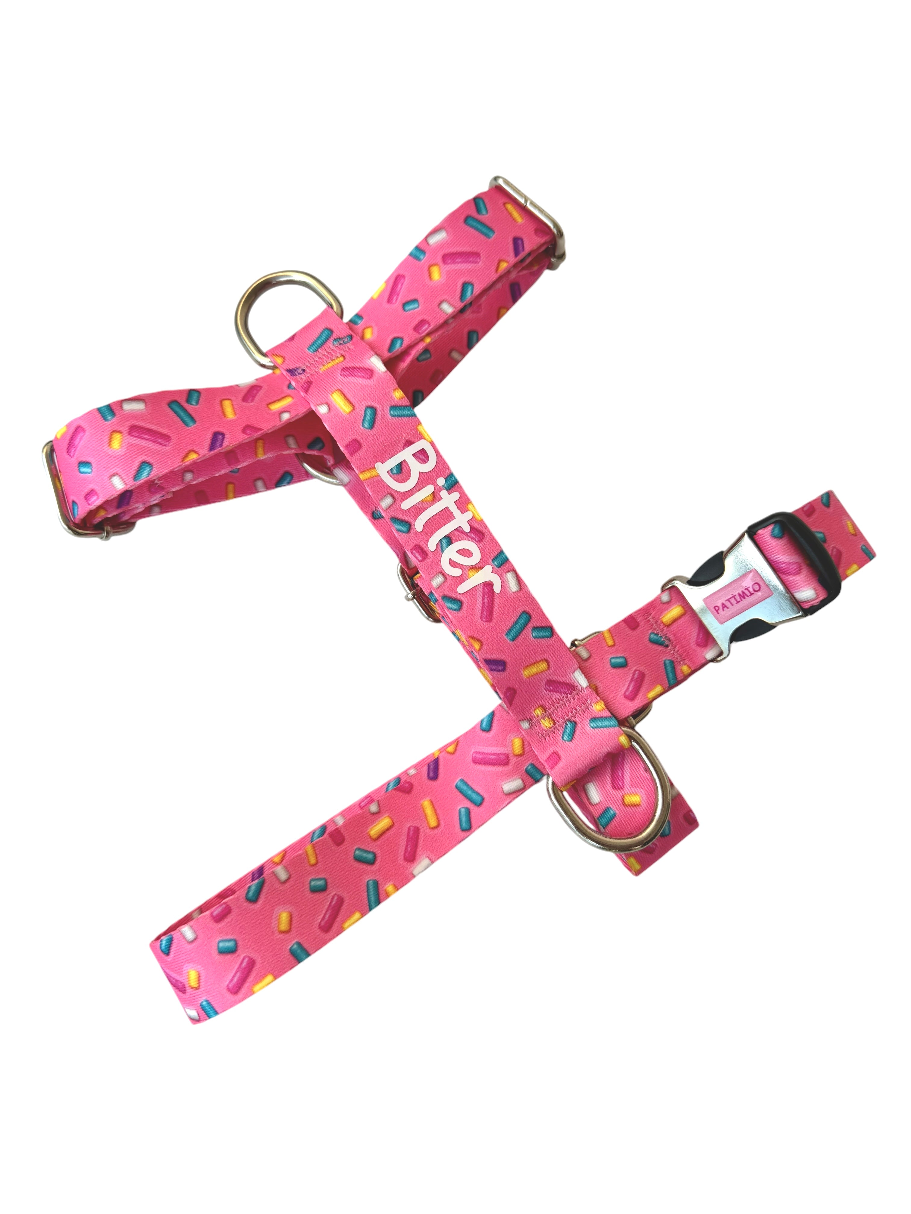 İsme Özel Pink Bones Model Köpek Göğüs Tasması