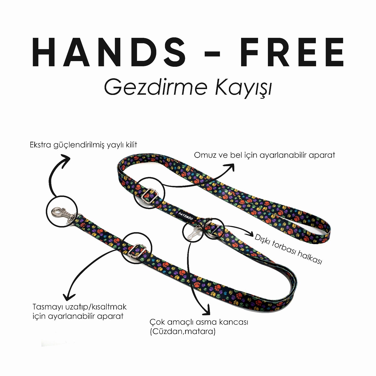 Paws Hands-Free Eller Serbest Gezdirme Kayışı Tasması