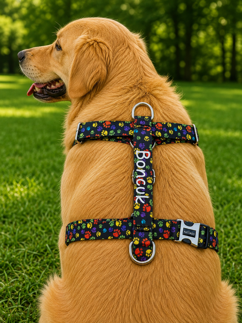 İsme Özel Paws Model Köpek Göğüs Tasması