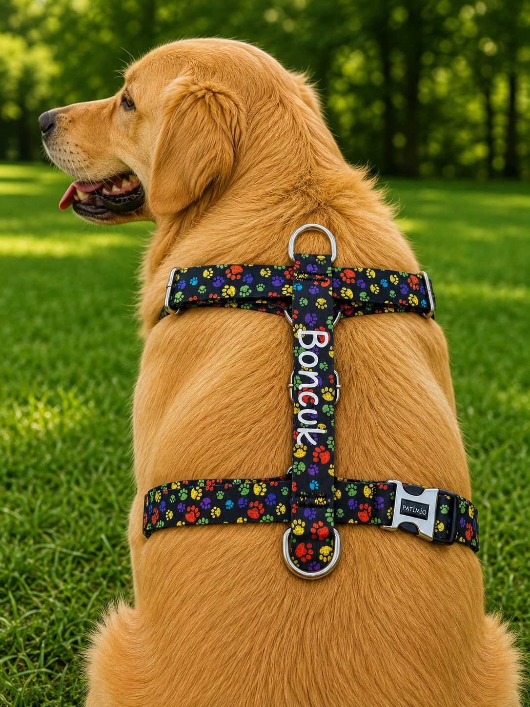 İsme Özel Paws Model Köpek Göğüs Tasması