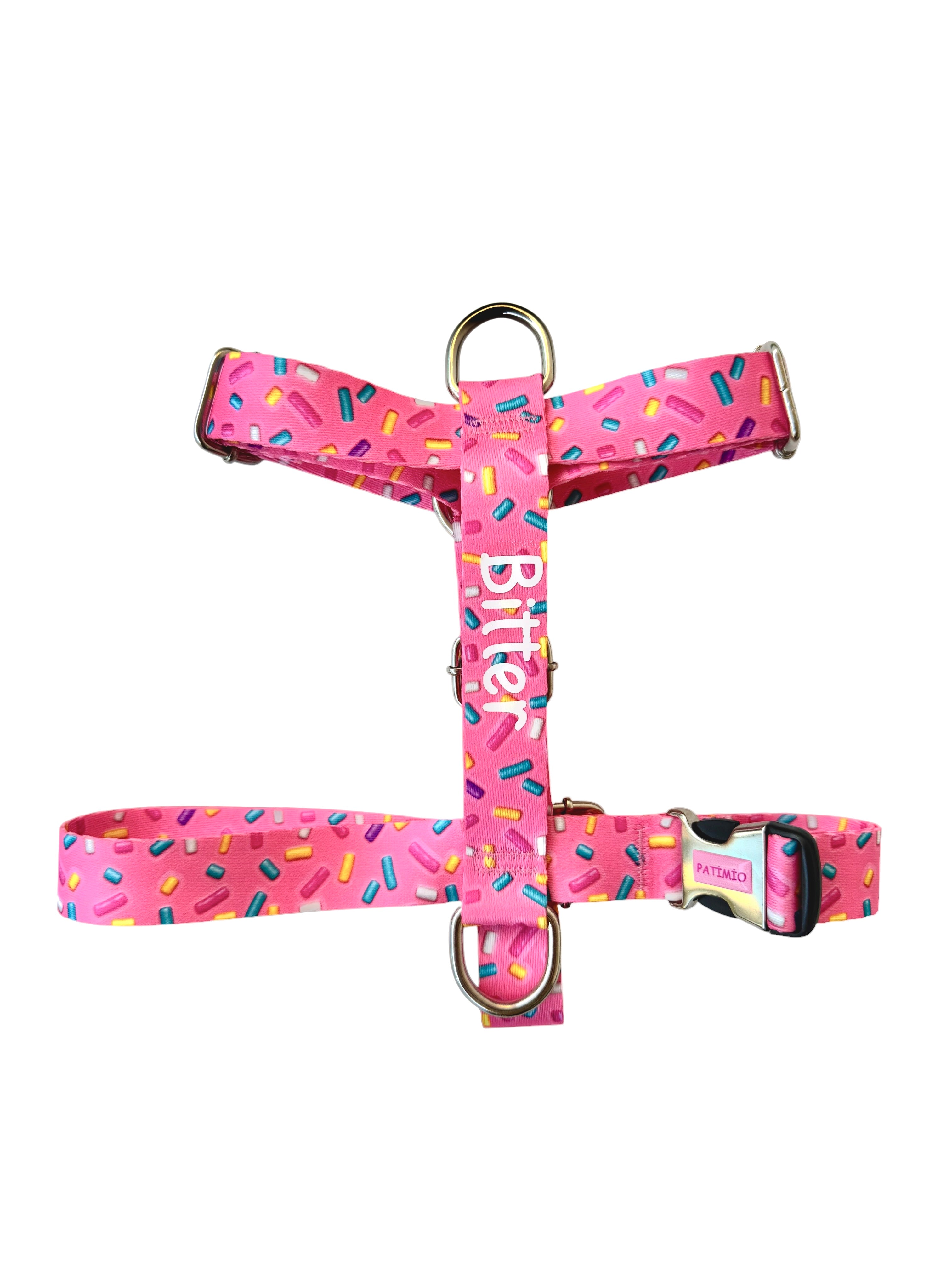 İsme Özel Pink Bones Model Köpek Göğüs Tasması