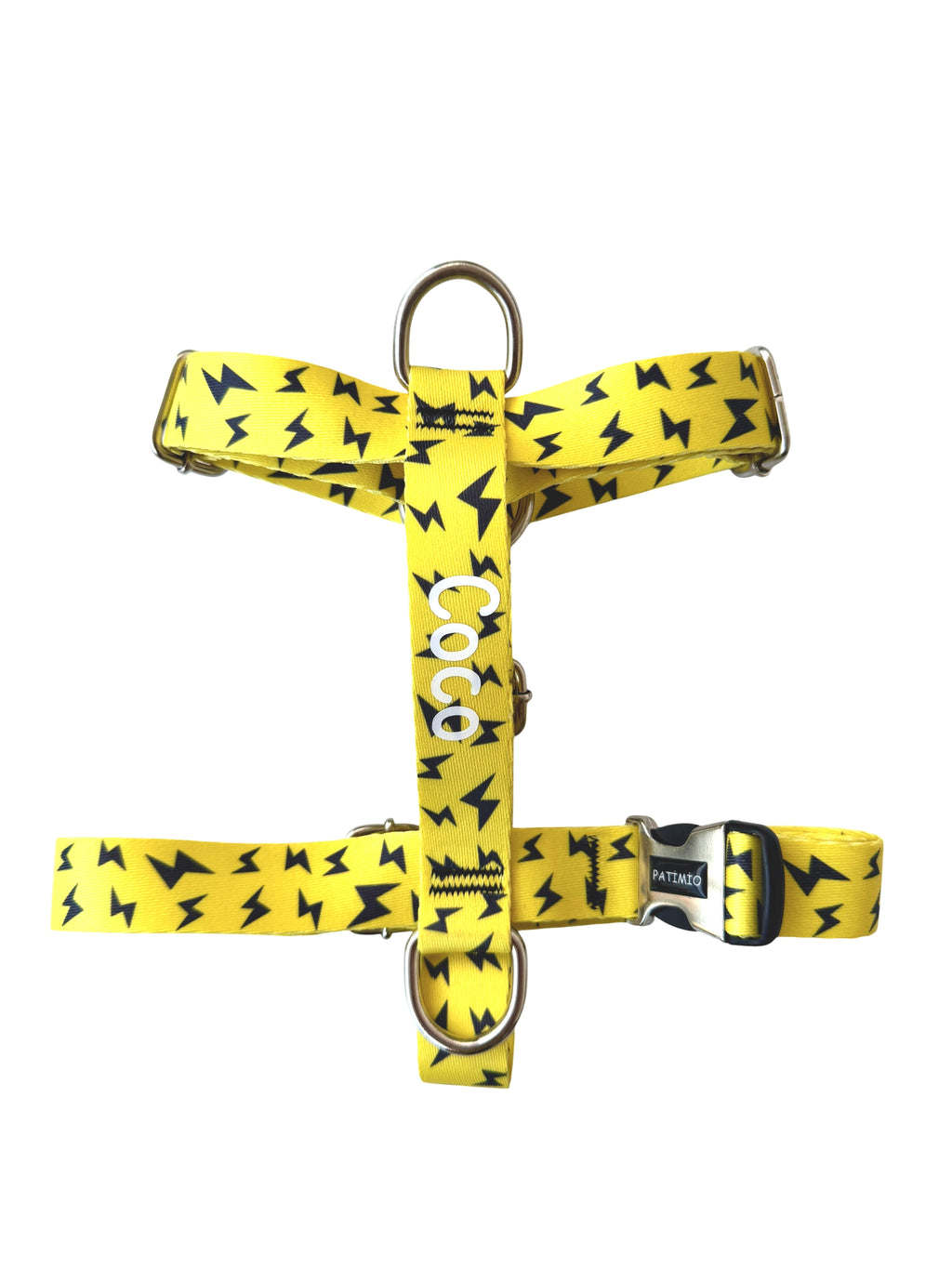 İsme Özel Yellow Boom Model Köpek Göğüs Tasması