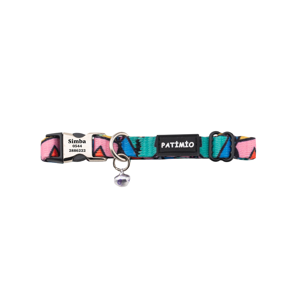 Colorful Ayarlanabilir, Metal Kilitli Çıngıraklı Kedi Boyun Tasması,İsimlik, Kedi Künyesi