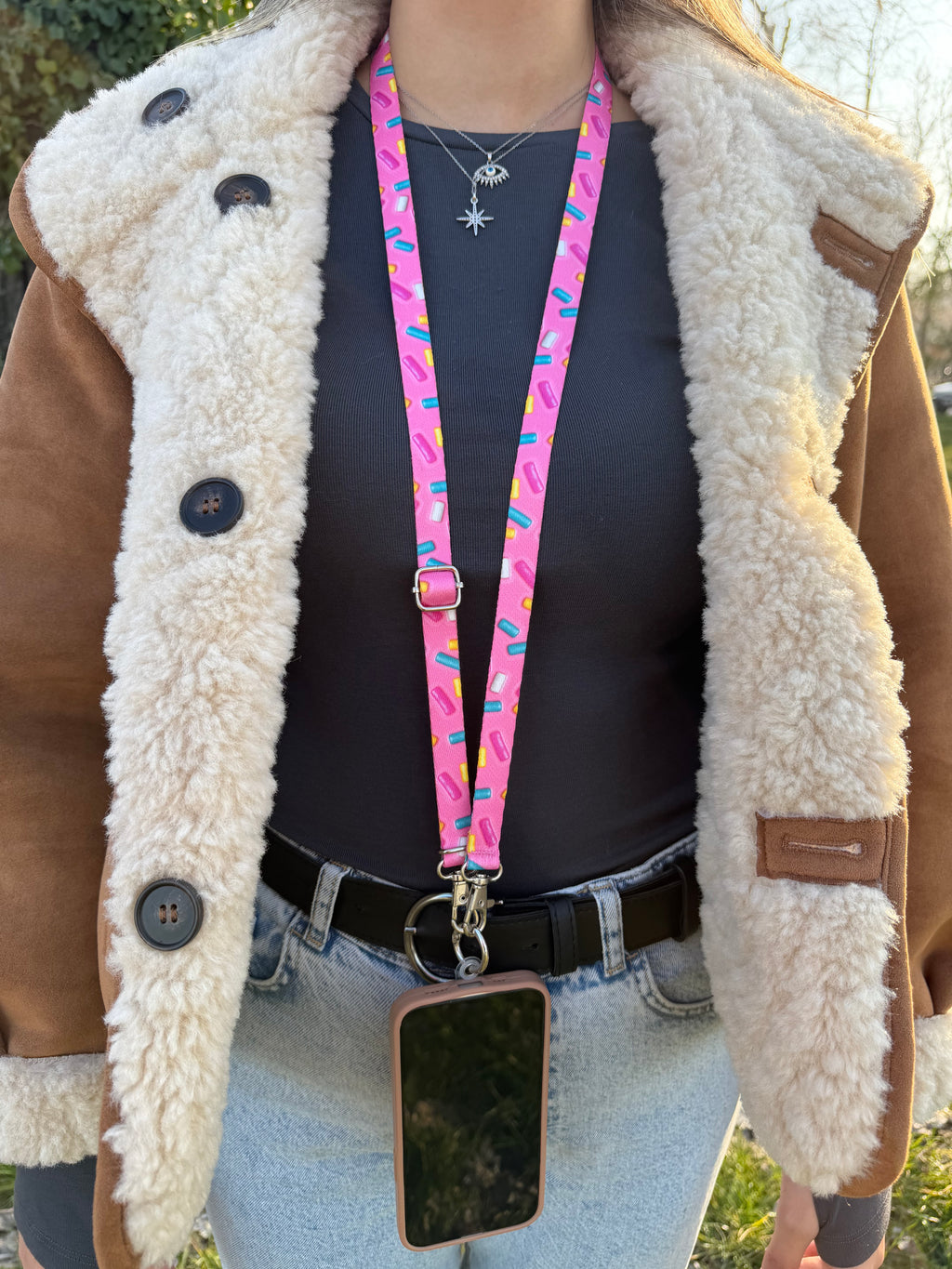 Pink Bones Model Telefon Askısı Telefon Boyun İpi / Tüm Telefonlarla Uyumlu