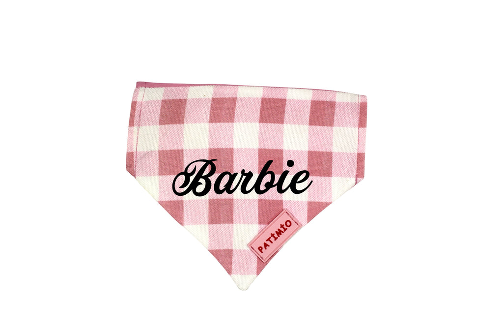 İsme Özel Pembe Kare Kedi Ve Köpek Tasma Fular Bandana